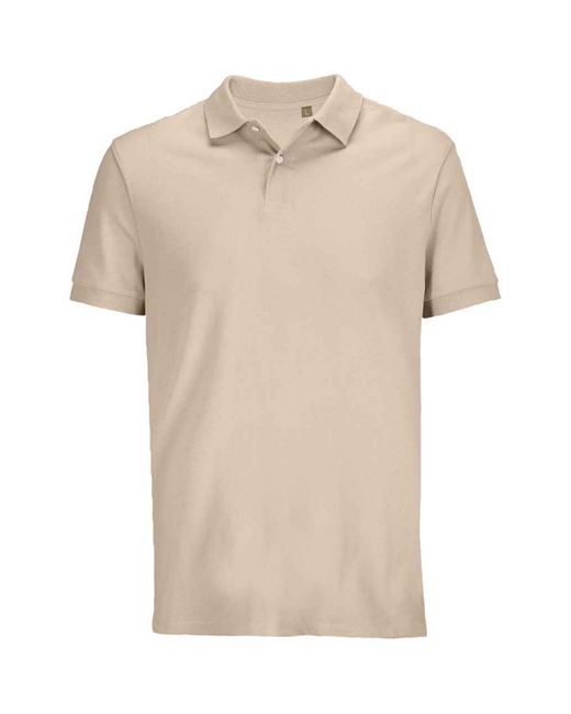 Sol's Natural Adult Pacific Pique Twin Needle Stitch Polo Shirt (Linen)