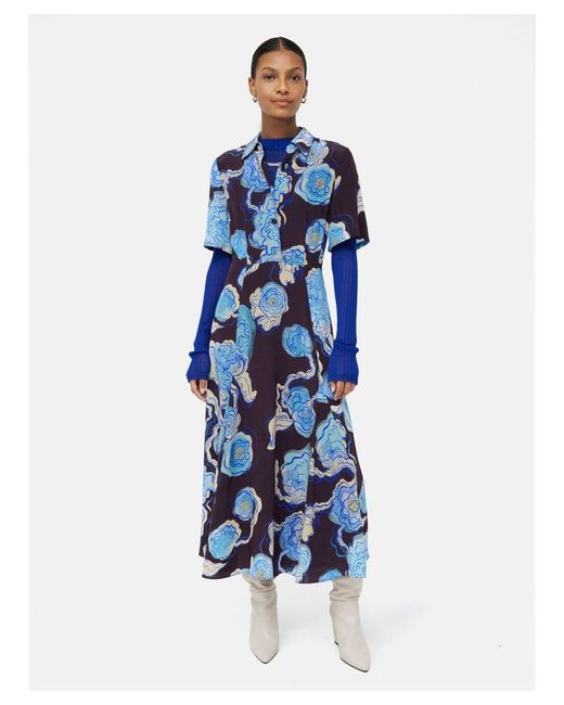 Jigsaw Blue Sharan Ranshi Midi Dress