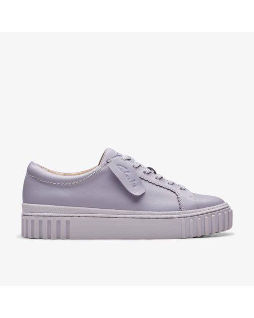 Clarks Purple Mayhill Walk Lilac Leather Trainers
