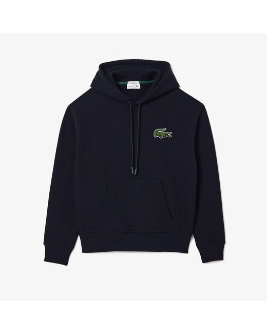 Lacoste Blue Loose Fit Fleece Hoodie for men