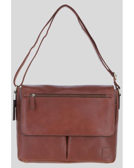 Ashwood Leather Purple 'Blake' Real Messenger Bag for men
