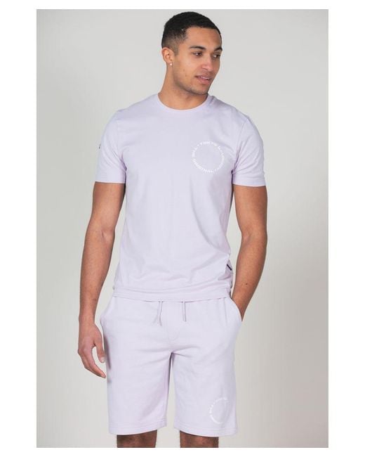 Tokyo Laundry White Cotton T-Shirt And Shorts Loungewear Set for men
