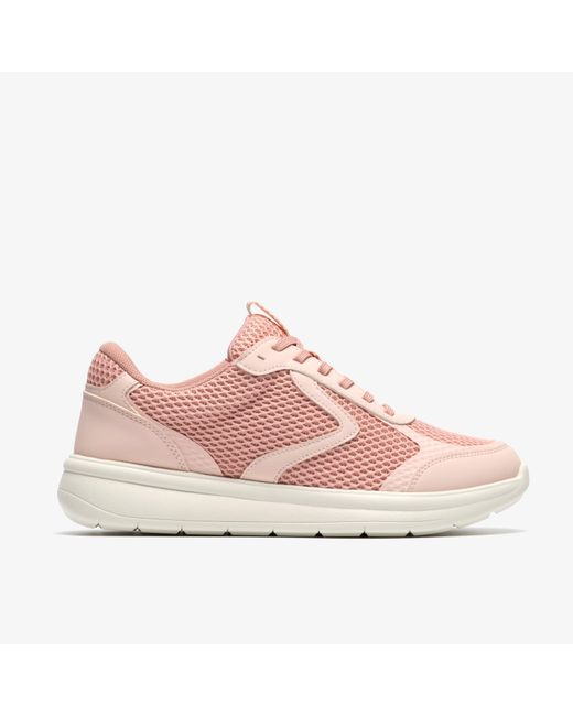 Clarks Pink Ezrinn Tie Dusty Trainers