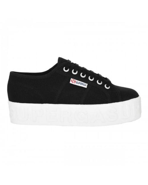 Superga Black Ladies 2790 Logo Trainers