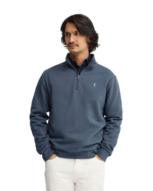 POLO CLUB Blue High Neck Zip-Up Sweatshirt Sweatshirt28 for men