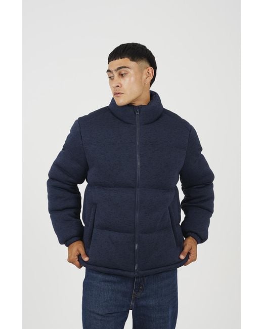 Brave Soul Blue Knitted Padded Jacket for men