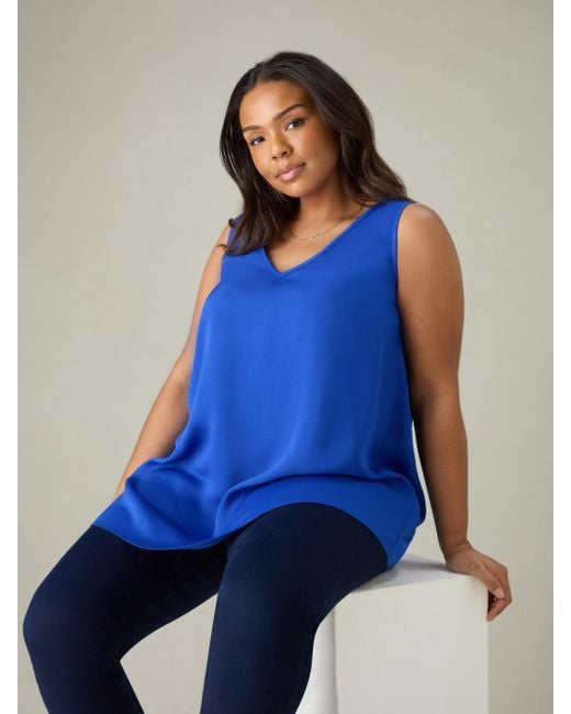 Live Unlimited Blue Woven Cobalt V-Neck Vest