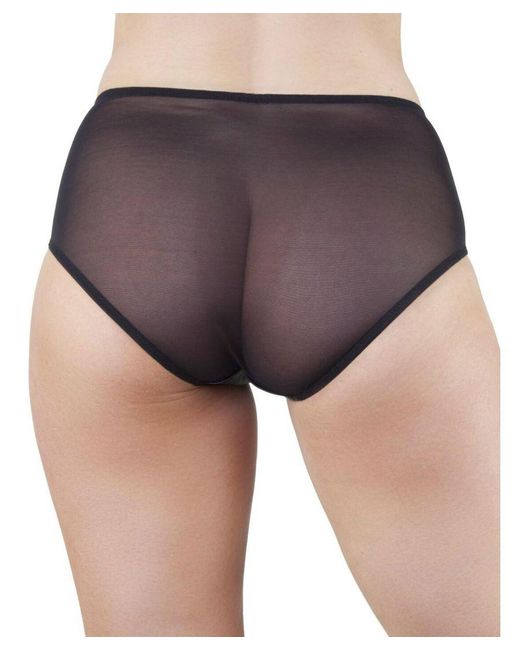Playful Promises Black Bp036bp Bettie Page Z Stitch Highwaist Brief