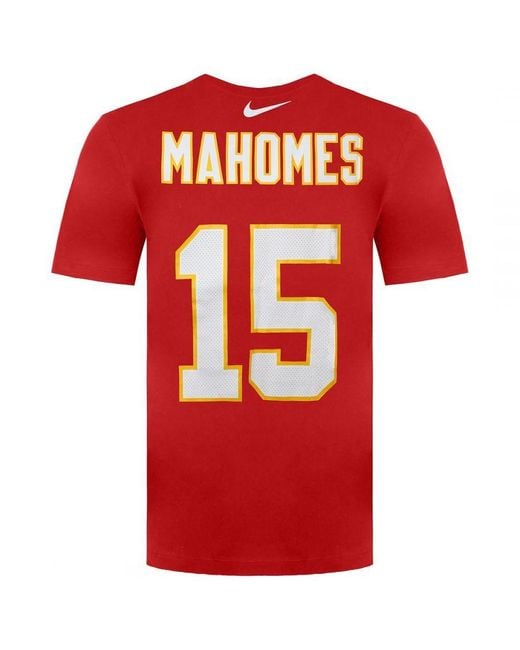 Nike Red Nfl Kansas City Chiefs Patrick Mahomes Name & Number T-Shirt for men