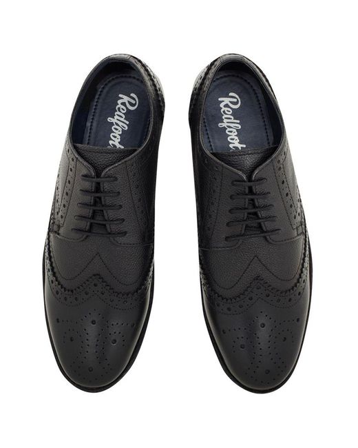 Redfoot James Black Brogue Leather for men