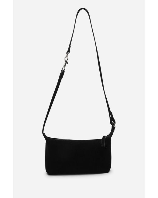 Where's That From Black 'Caramel' Suede Finish Sling Handbag With Adjustable Shoulder Strap