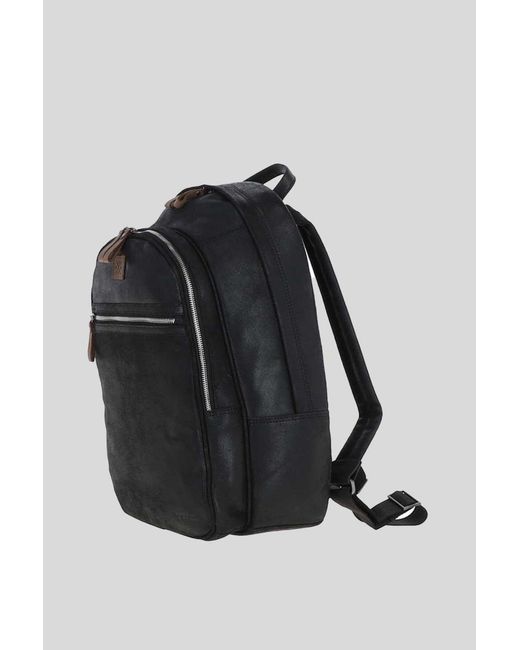 Ashwood Leather Black Real Backpack for men