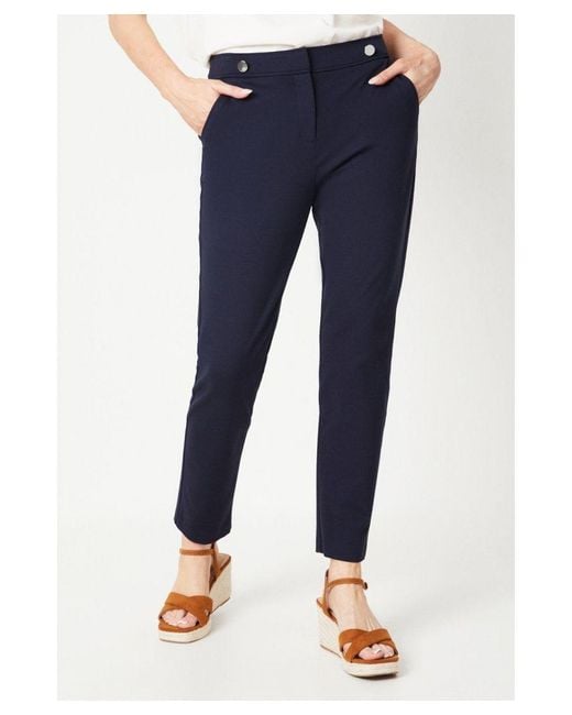 Wallis Ponte Tapered Trouser in Blue Lyst UK