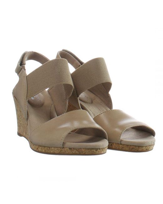 Clarks Natural Lafley Lily Wedges Leather