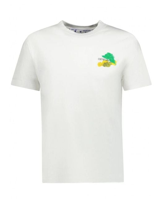Off-White c/o Virgil Abloh White Off- Brush Arrows Printed Logo Skate Fit T-Shirt for men