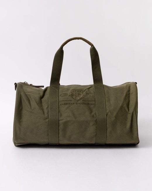 Gant Green Tonal Shield Duffle Bag Colour: 301 Juniper for men