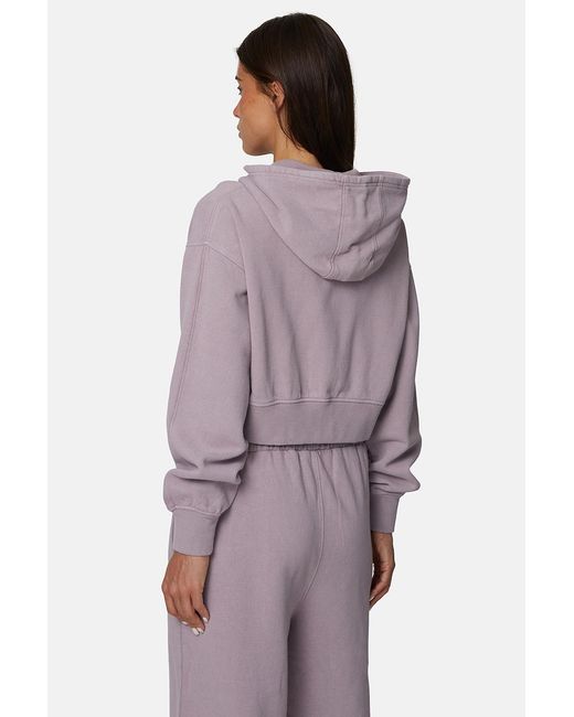 Good For Nothing Purple Vintage Wash Cropped Zip Through Hoodie