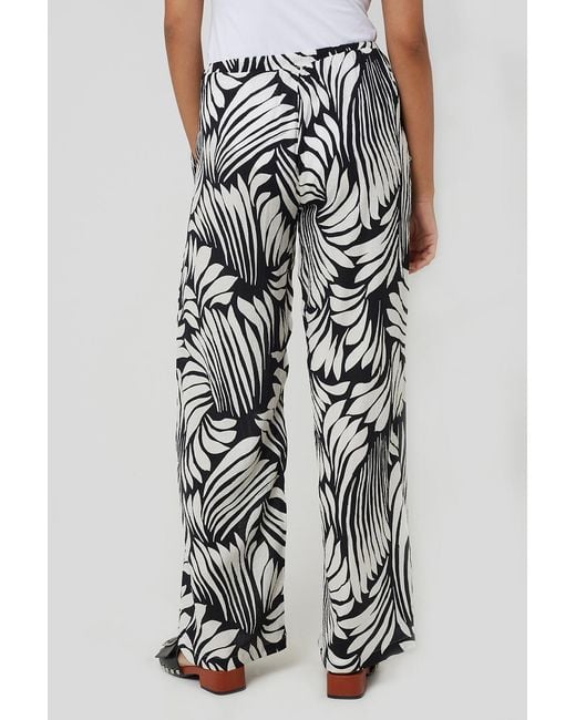 Brave Soul Black Printed Wide Leg Trousers