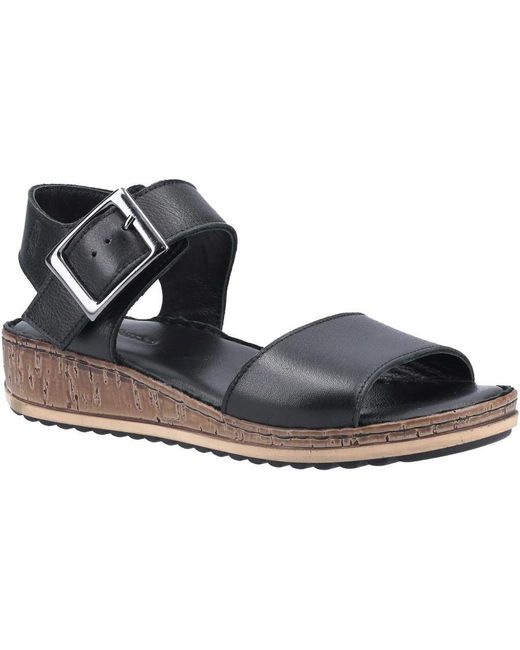 Hush Puppies Blue Ladies Ellie Leather Sandals