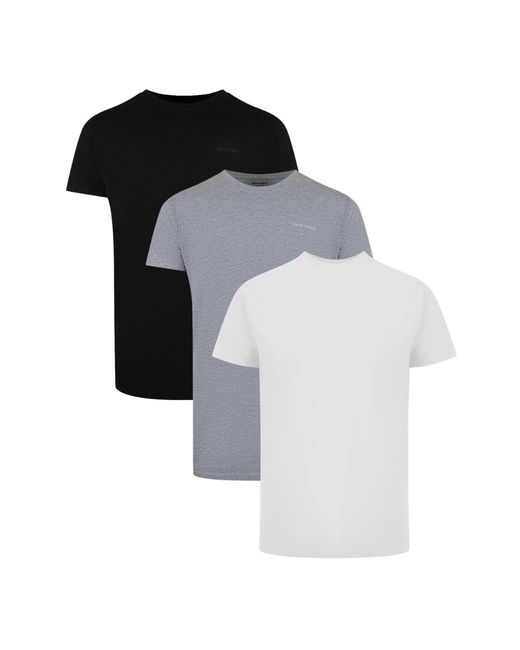 Palm Angels Black Tri-Pack Tonal Classic Logo, And T-Shirts Cotton for men