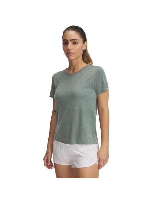 Under Armour Green Camo Crew Neck Short Sleeve Running Top