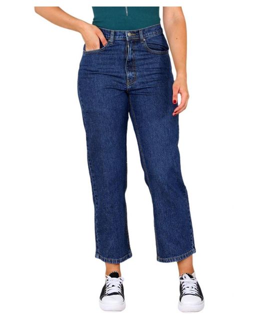 MYT Dames Ribcage Straight Jeans In Donkerblauw in het Blue