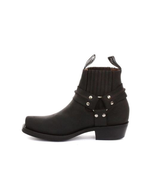 Grinders Black Western Leather Boots-Renegade Lo