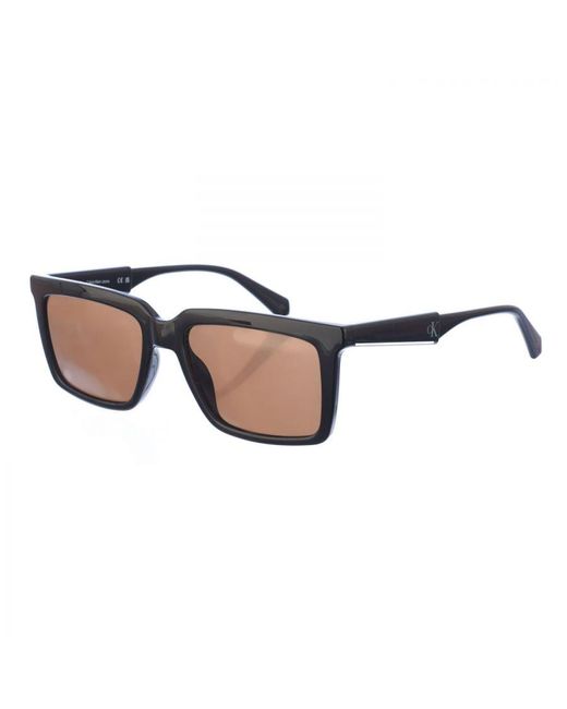Calvin Klein Black Acetate Sunglasses With Rectangular Shape Ckj23607S for men