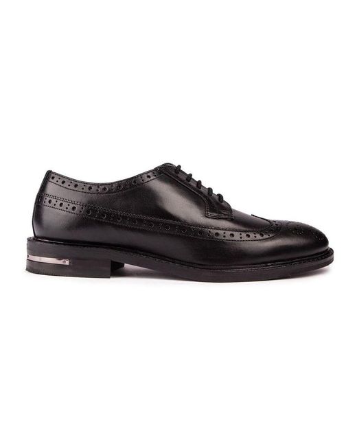 Walk London Black Oliver Brogue Shoes for men