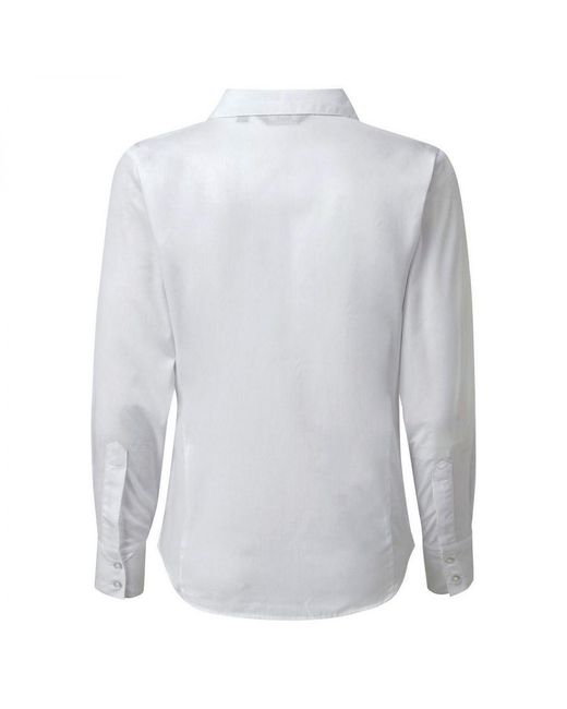PREMIER White Ladies Poplin Long-Sleeved Blouse
