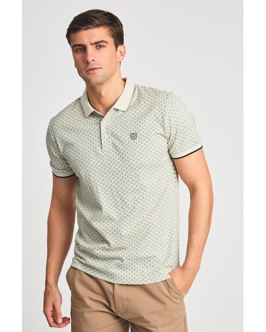 Kensington Eastside Gray Light Cotton Short Sleeve Button-Up Polo Shirt for men