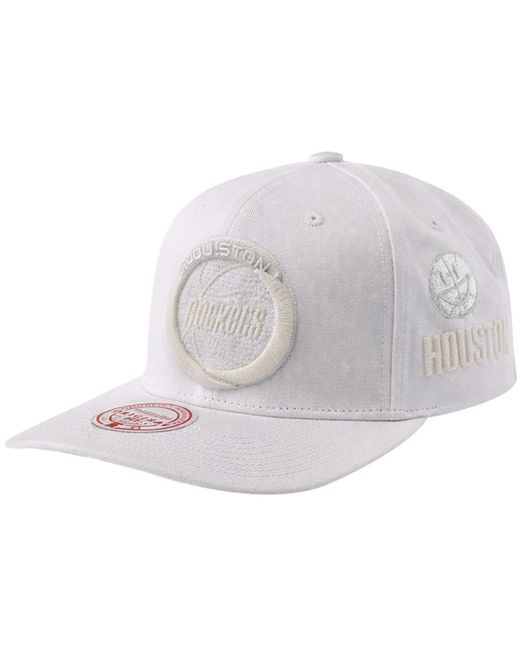 Mitchell & Ness White Nba Houston Rockets Hwc Uv Reactive Cap Cotton