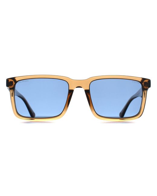 Police Blue Rectangle Shiny Transparent Light Polarized Splp21E Origins Lite 30 for men
