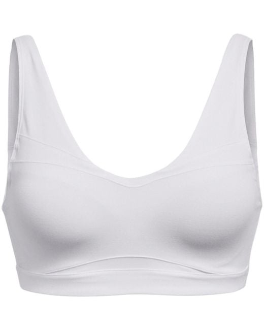 Under Armour White Smartform Evolution Mid Medium Impact Sports Bra