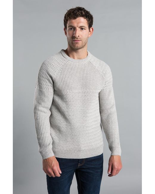 Kensington Eastside Gray Two Tone Colour Block Crew Neck Jumper for men