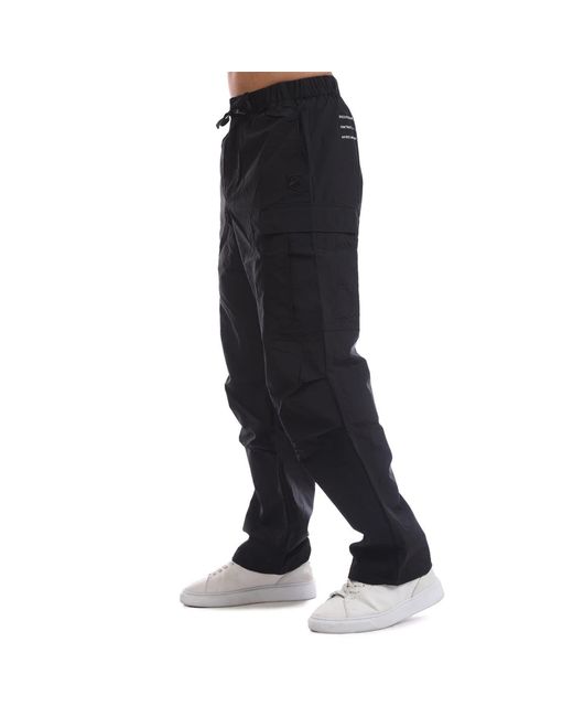 Avirex Black Logo Print Combat Cargo Pants for men