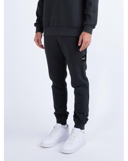 Luke 1977 Black Revolution Premium Cuffed Pocket Detail Joggers for men