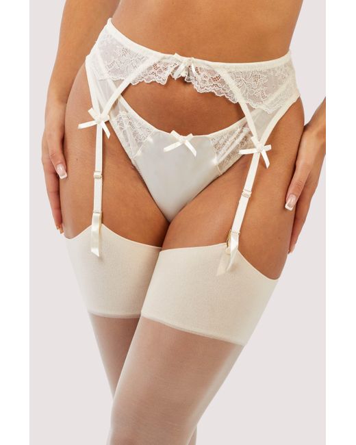 Playful Promises Brown Ellery Classic Pale Rose Lace Suspender Belt