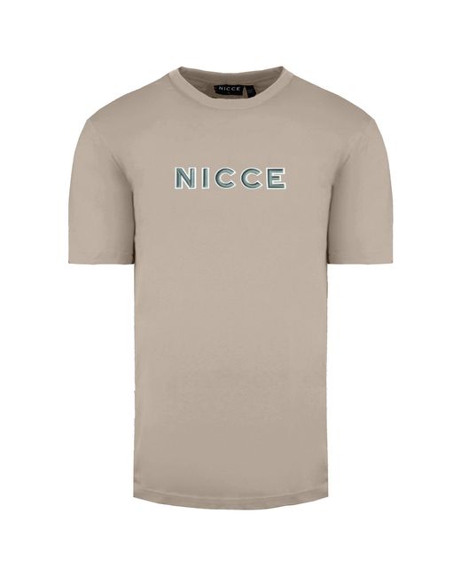Nicce London Gray Round Neck Short Sleeve Mercury T-Shirt 001 1 09 08 0339 Cotton for men