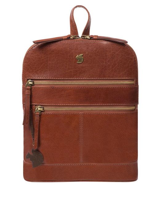 Conkca Brown 'Francisca' Conker Leather Backpack