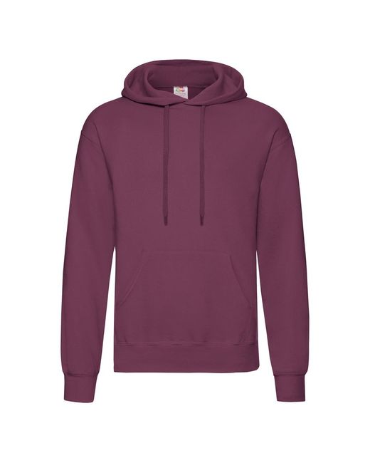 Fruit Of The Loom Purple Adults Classic Hooded Sweatshirt for men