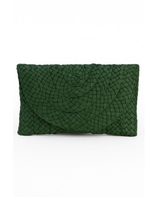 Blue Vanilla Green Woven Clutch Bag