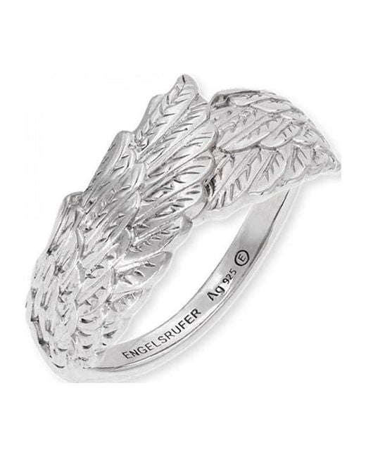 Engelsrufer White Err-Wings Ladies Double Wing Ring Sterling