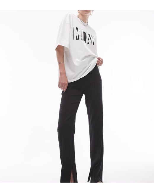 TOPSHOP Gray Basic Split Trouser