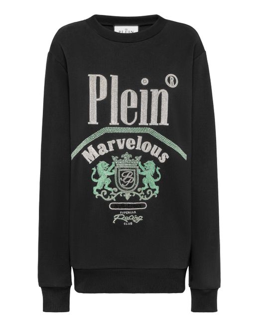 Philipp Plein Black Rundhalspullover