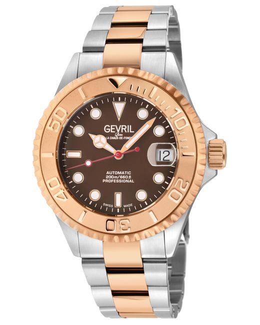 Gevril Metallic Wall Street 4753B Swiss Automatic Sellita Sw200 316L Stainless Steel Case Dial Watch for men