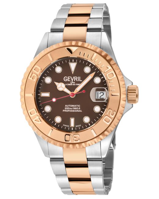 Gevril Metallic Wall Street 4753B Swiss Automatic Sellita Sw200 316L Stainless Steel Case Dial Watch for men
