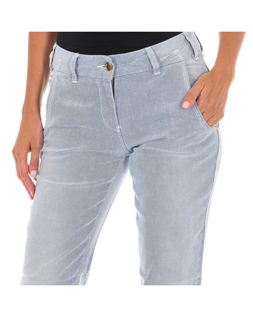Met Blue Long Chinese Style Pants With Narrow Hems 70Dbf0196