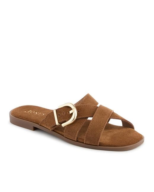 Jones Bootmaker Brown Hylda Smart Suede Leather Mules