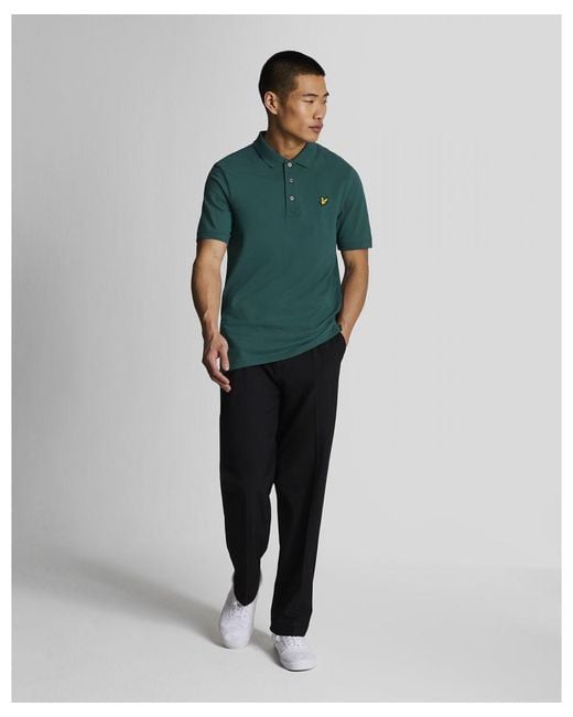 Lyle & Scott Green Plain Polo Shirt for men